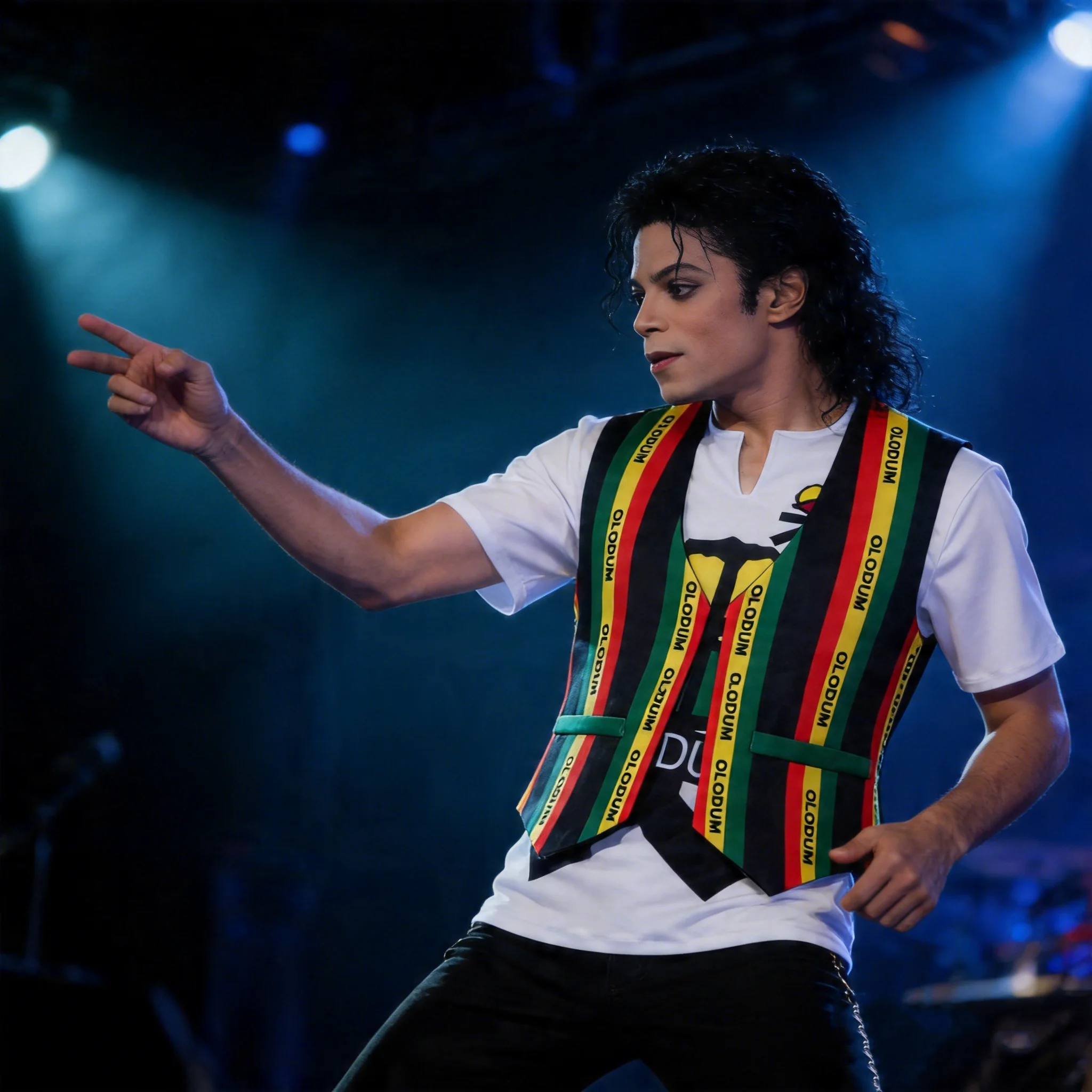 Seltenes MJ Michael Jackson Olodum Brazil MV Retro Anti-Kriegs-T-Shirt „They don't care about us Vest for Peace Fashion OLODUM“ aus Baumwolle