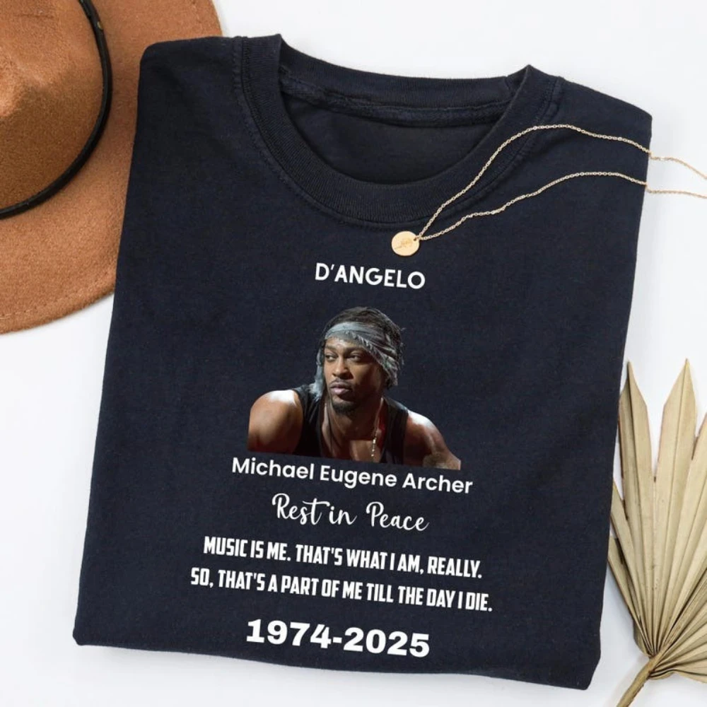 تي شيرت D'Angelo تحية قميص نيو سول التذكاري تي شيرت براون شوجر الفودو الأسود المسيح مروحة هدية الملابس الموسيقية أسطورة تذكارية المحملة