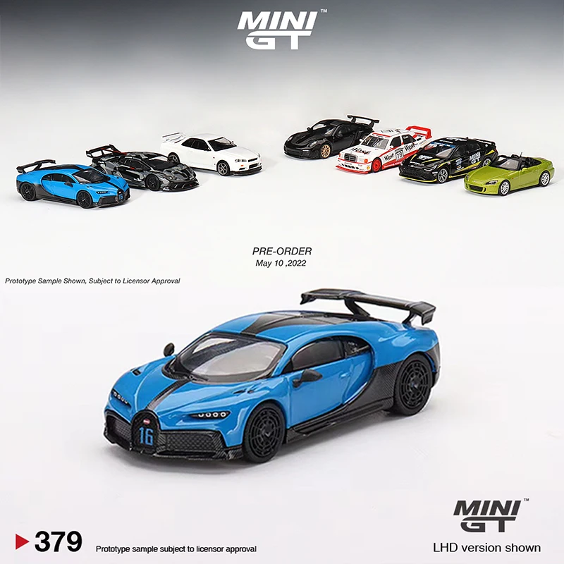 

MINIGT 1:64 Model Car Chiron Pur Sport Alloy Die-Cast Superca #379 LHD Blue