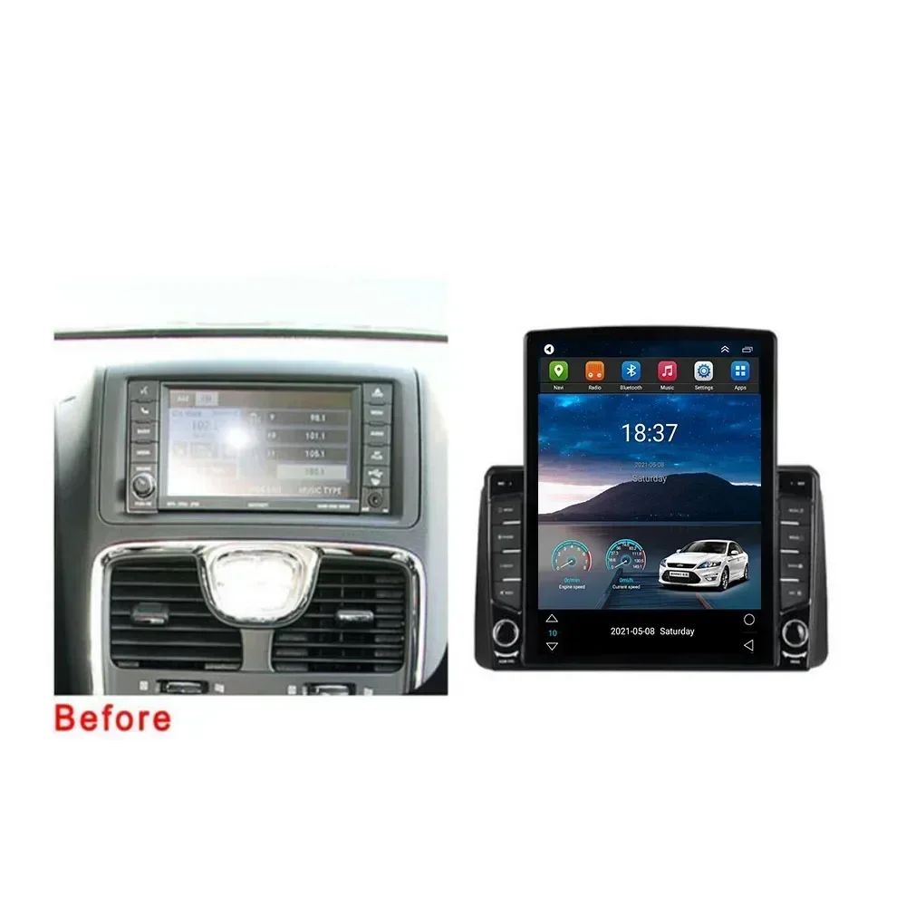 For Tesla Style 2Din Android 14 Car Radio For Chrysler Grand Voyager 5 2011 to 15 Multimedia Video Player GPS Stereo Carplay DSP