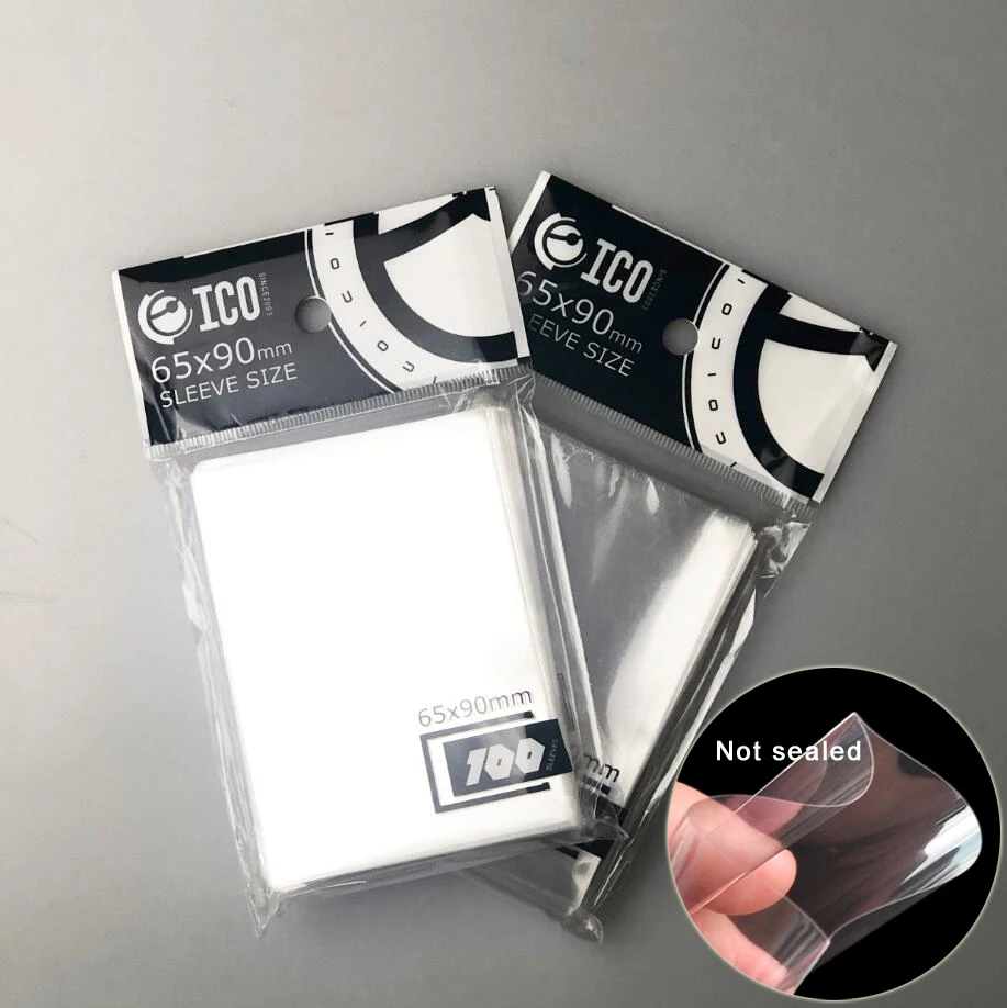 ico card sleeves Transparent 65 x 90 mm (100pcs) MonsterGeek Board Game Store outside with its moisture ICO Clear Card Sleeves Standard