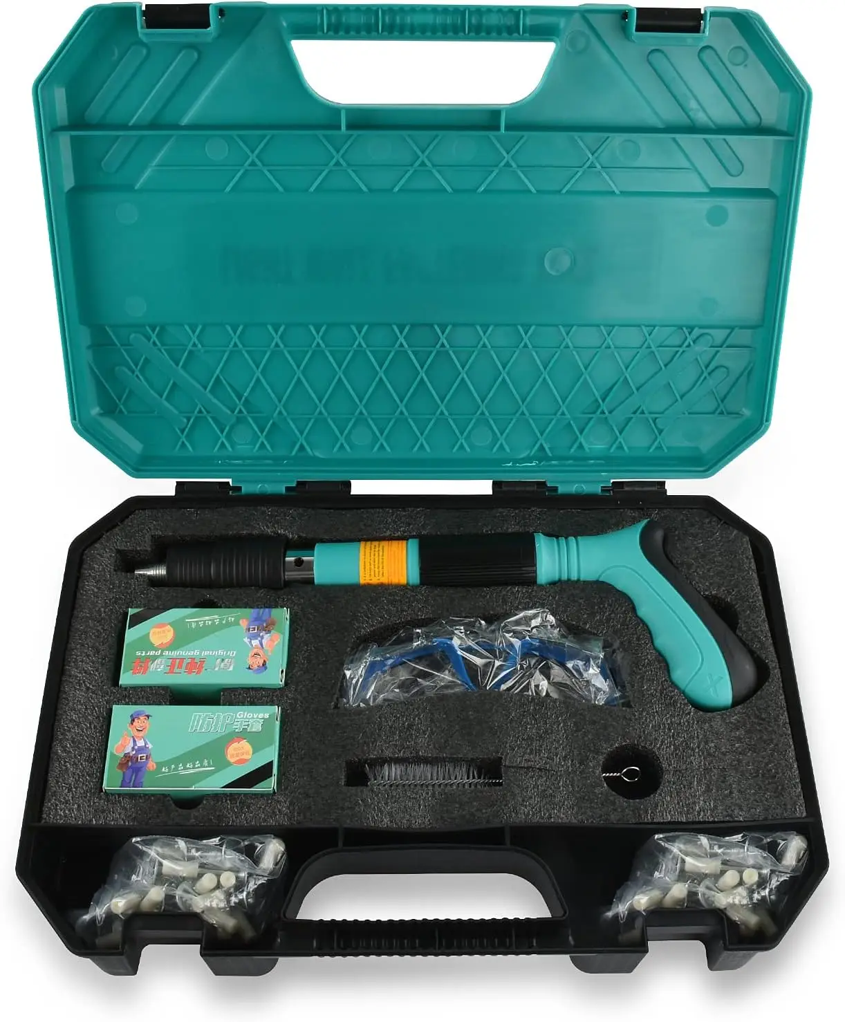 Kits de pistola de pregos com 120 peças de unhas, 5 velocidades, manual, aço, fixação de parede, máquina de tiro de unhas, dispositivo de fio de âncora de parede