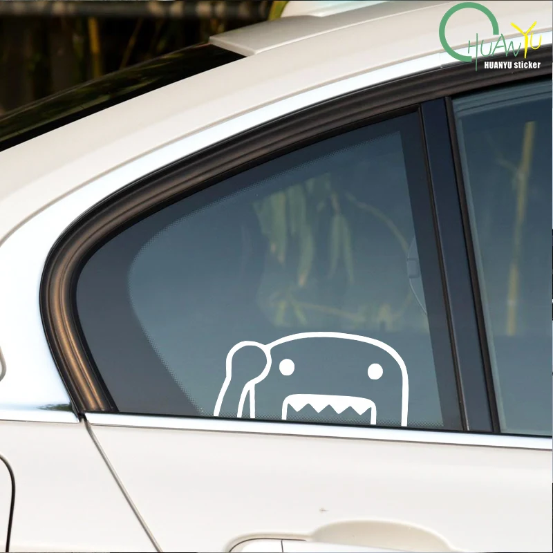 Waving Half Domo Kun JDM Funny Vinyl Decal Car Window Bumper Sticker SUV Trunk Decoration Styling Cover Scratches