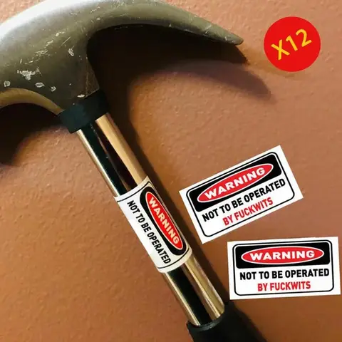 12x 30mm x 20mm Funny DANGER NOT TO BE OPERATED Stickers