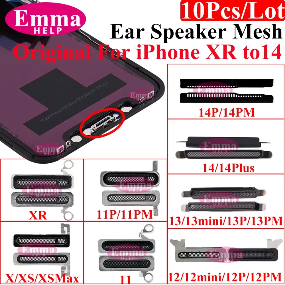 10pcs Original Ear Speaker Dust Mesh Grill Sticker for iPhone 17/16/15/14/13/12/11/XS/XR/15 Pro Max Earpiece Replacement Net image 2