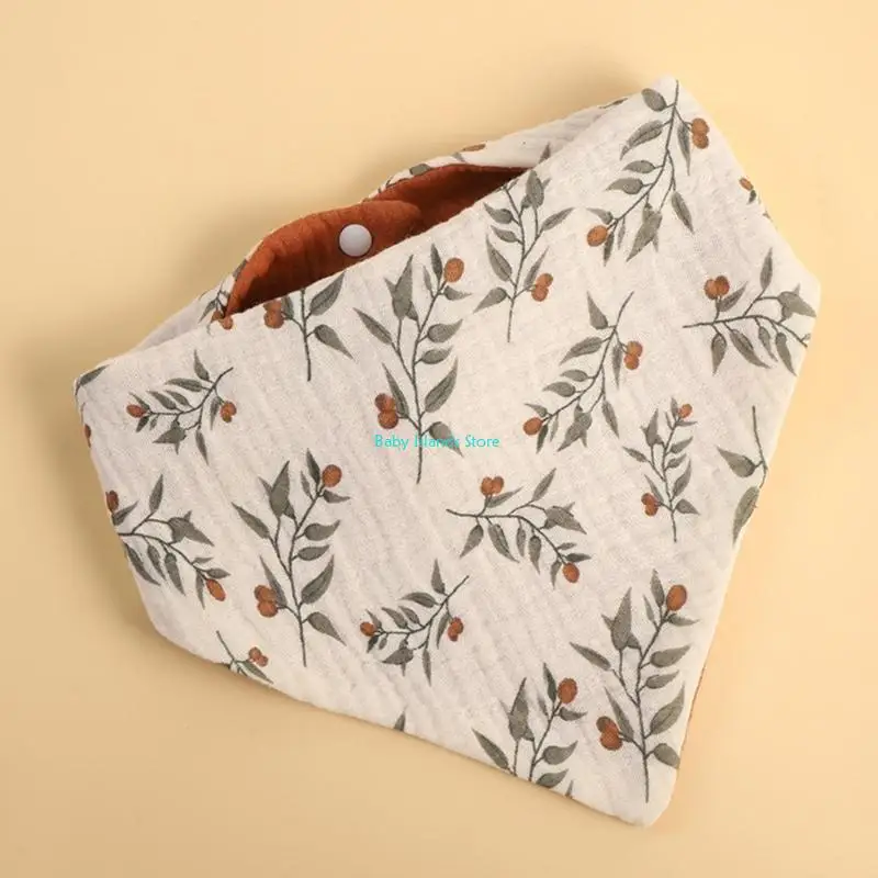 

K92D Upgrades Baby Bibs Cotton Bibs Water Resistant Baby Bibs Comfortable Baby Neck Scarves 4 Layer Newborns Bibs Present