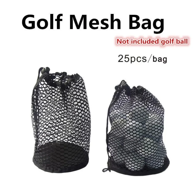 Golfbal Tassen Speciale Zwarte Golf Opbergtas Kan 12/25/50 Stuks Bal Golfbal Container Golf Trekkoord Nylon Mesh Tas