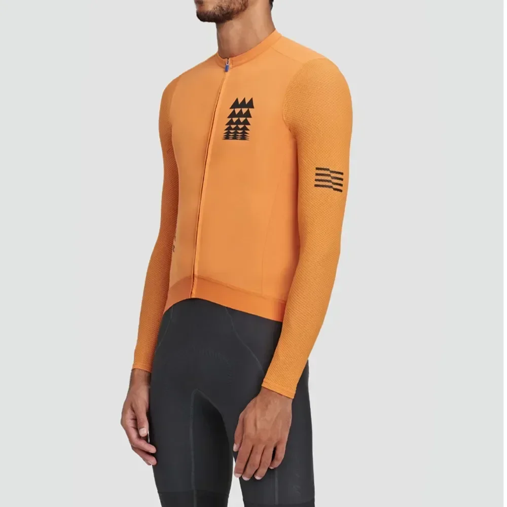 Maillot de cyclisme à manches longues pour homme, vêtement de vélo fin, short à bretelles imbibé, Lesslot Ciclismo, vélo de route, printemps et automne, été