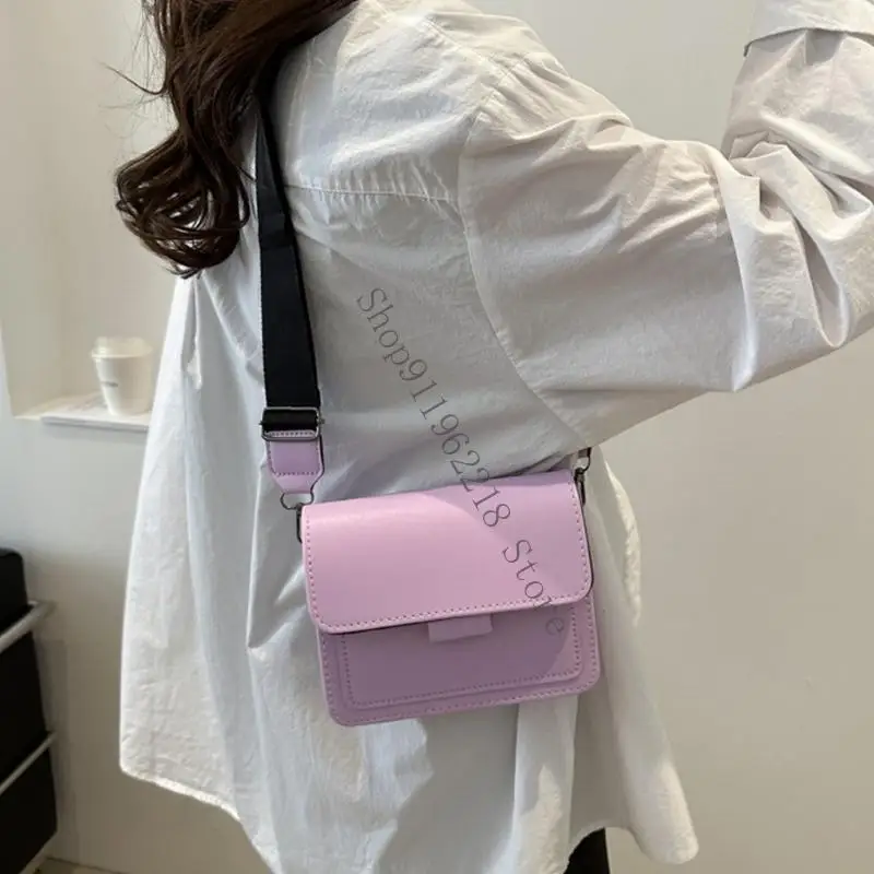 Modern Korean Small Shoulder Bag Functional PU Leather Crossbody Bags With Adjustable Strap for Various Occasion 066F