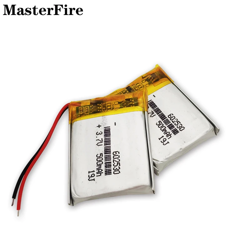 602530 500mah 3.7V Lithium Polymer Battery For Bluetooth Headset Hearing Aid E-Book Camera Rechargeable Li-polymer Batteries