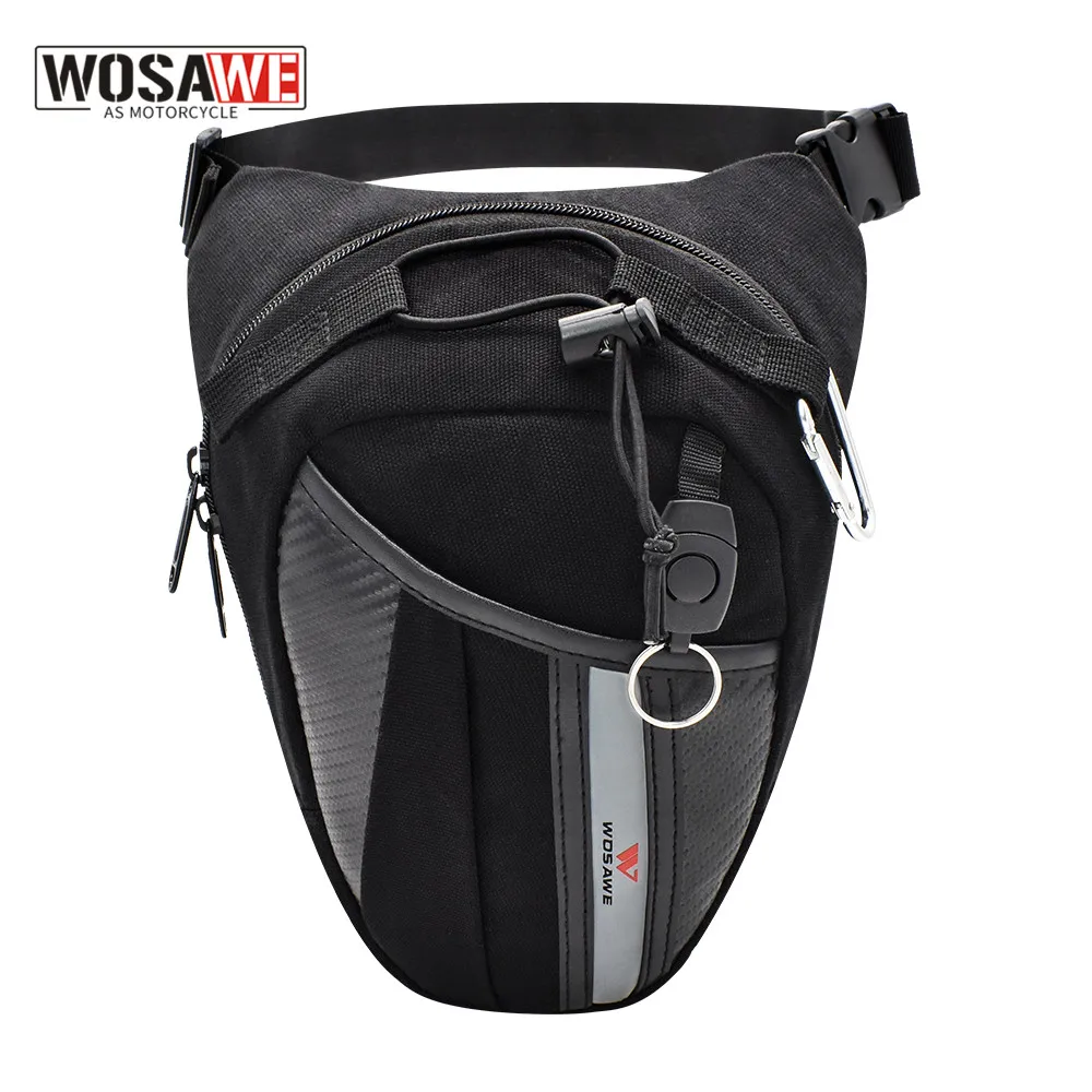 WOSAWE Motorcycle Drop Leg Bag Waterproof Large Capacity Outdoor Casual Waist Bag Motocross Fanny Pack Moto Bag