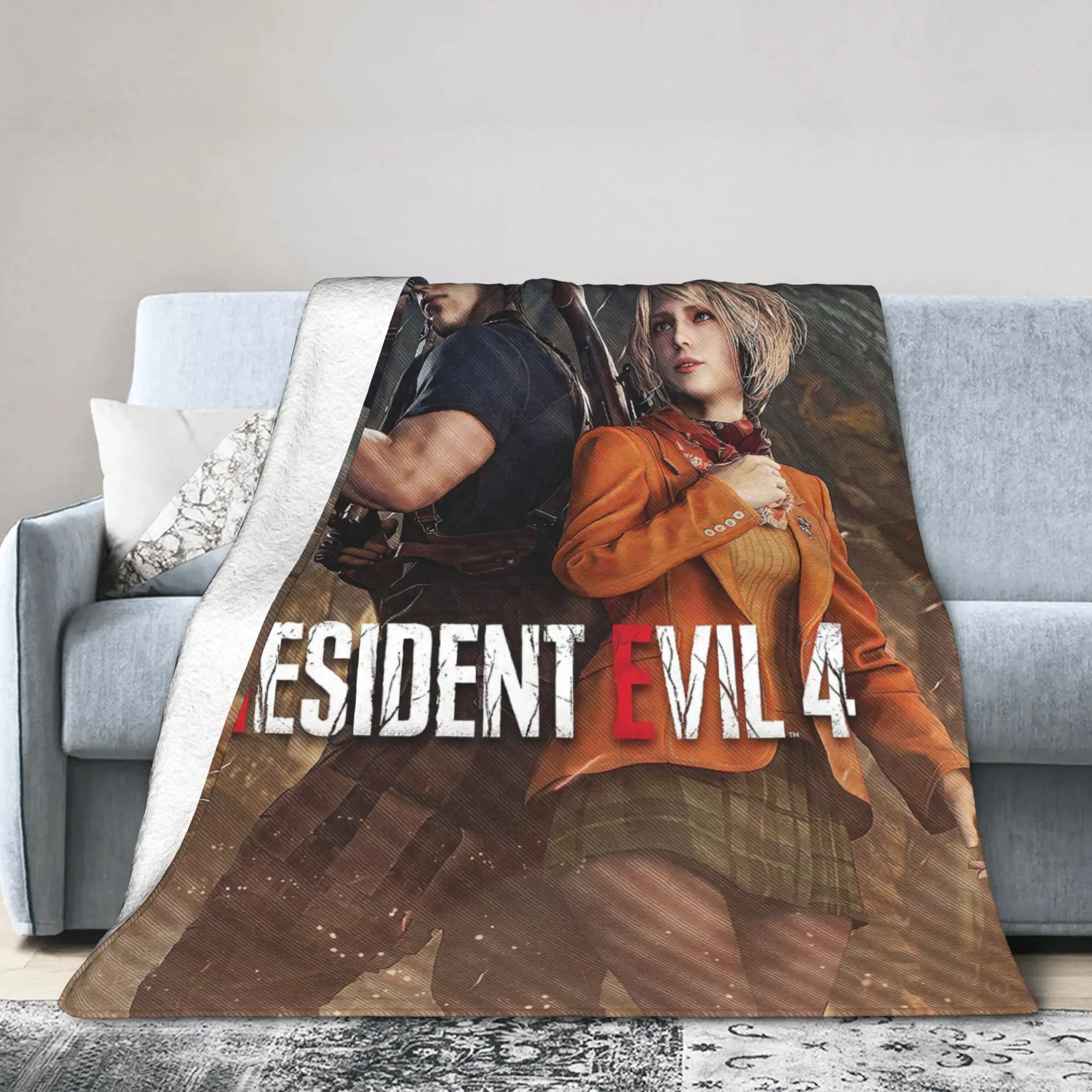 Residents Evils 4 Remake Fanposter Blankets Quality Warm Throw Blanket Winter Girls Boys Couch Chair Sofa Bed Fluffy Bedspread