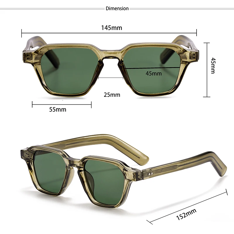 HBK Minimalistische Herren-Sonnenbrille, hochwertige quadratische Sonnenbrille für Damen, Outdoor-Reise, Party-Dekoration, UV400-Schutzbrille – Detail 2
