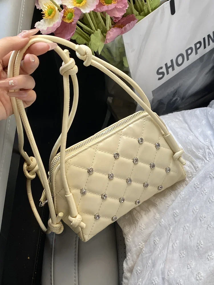 النمط الفرنسي رائعة الماس حقيبة ساع للنساء الصيف الاتجاه الجديد بو الجلود حقيبة كتف تنوعا السيدات حقيبة كروسبودي #3