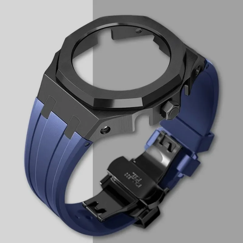 Nieuwe Gen5 Casioak Rvs Case voor G-Shock GA2100 Mod Kits Modificatie Kit Metalen Bezel Rubberen Band voor GA2110 GAB2100