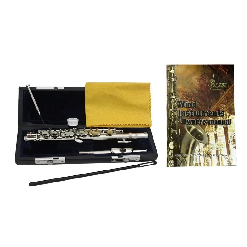 Half-size Flute Piccolo  Silver Plated C Key Tone 16 Holes Piccolo W/ Stick Case Screwdriver