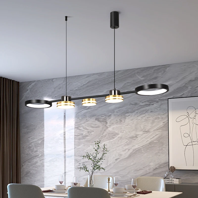 Pendant Lights Hanging Lamp Modern Table LED Long Linear Chandelier Kitchen Island Lighting For Dining Living Room Office Light