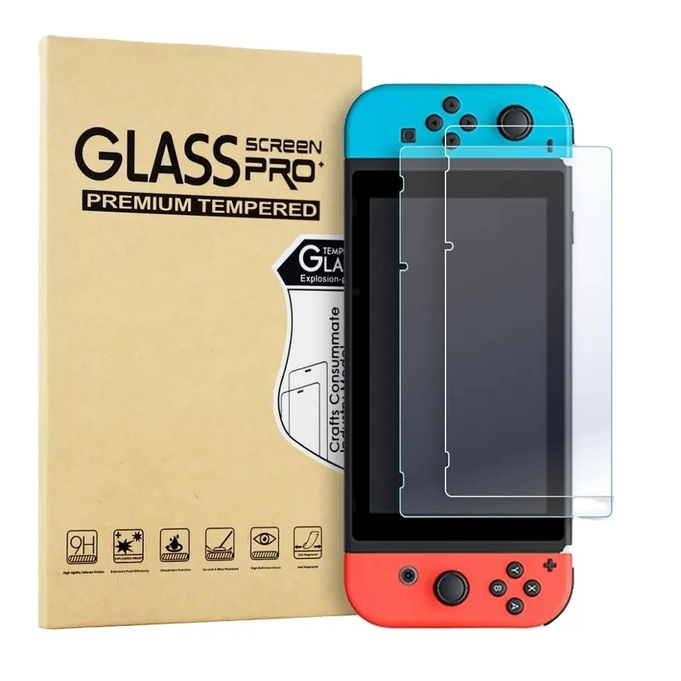 2 pièces nouveau verre trempé de protection pour nintendo Switch Film de protection d'écran accessoires
