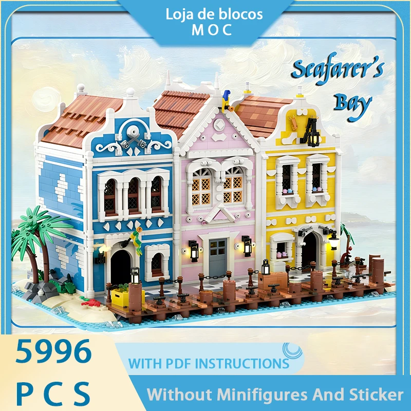 

Изысканный новый продукт: Конструктор MOC «Тропическое побережье» — Модульная модель залива моряков, технологичный набор для самостоятельной сборки, детская игрушка