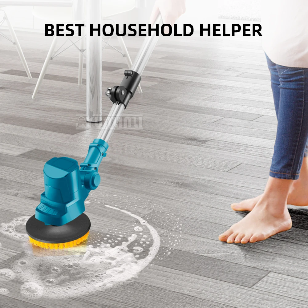 فرشاة كنس كهربائية قابلة للسحب لتنظيف ساحة الحمام وتلميع الطحن - أداة تنظيف متينة لحديقة المنزل