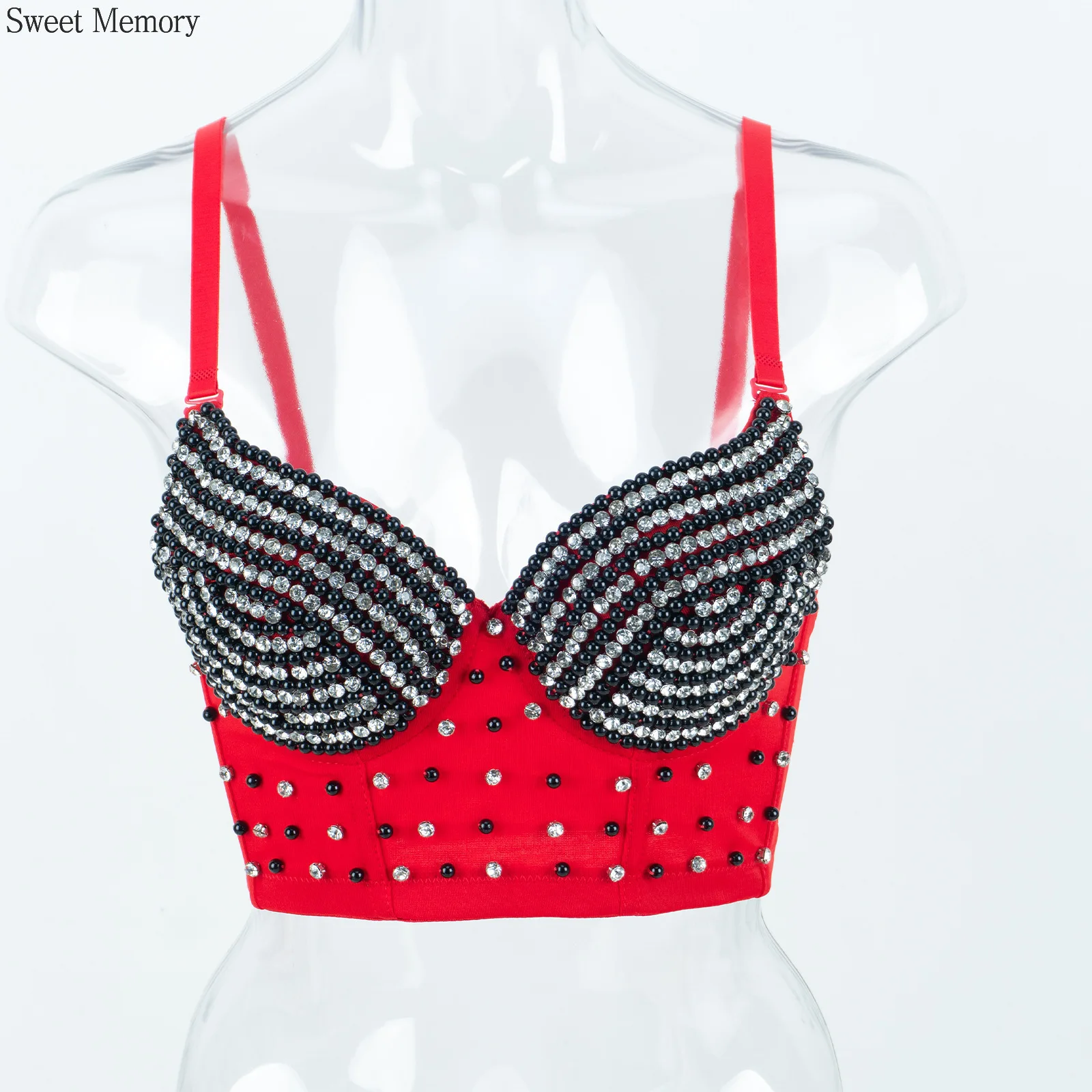 S965 Sweet Memory Chinese Clothes Women Folk Dance Diamond Bra Chest Nightclub Stage Girl Strapless Top