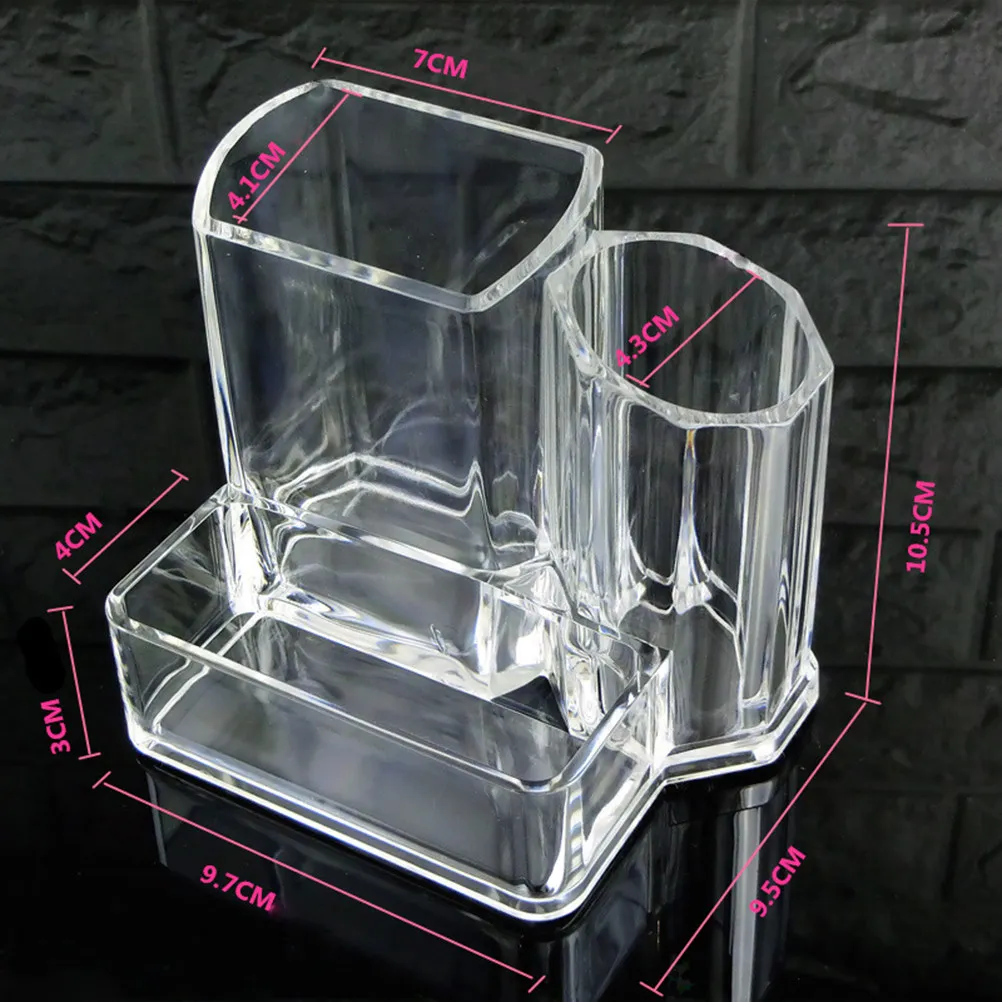 Large Acrylic Makeup Brush Storage Box Clear Crystal-Like Non-Fragile Organizer for Vanity Under Sink Pantry Beauty Craft