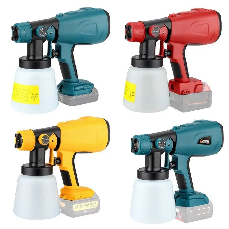 Cordless Electric Spray Gun Portable Paint Sprayer Coating Airbrush For DeWalt/Bosch/Makita/Milwaukee/Ryobi 18V Li-ion Battery