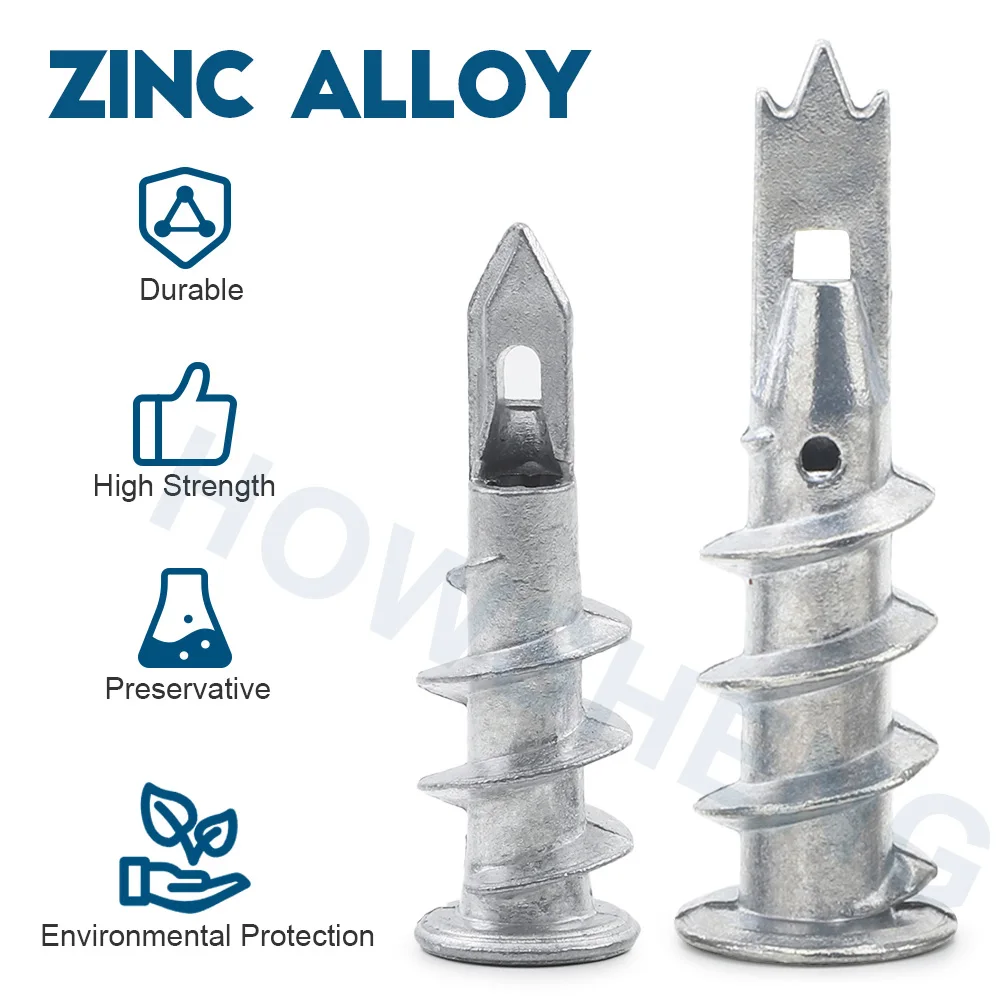 Howsheng 20 Stuks Zelfborende Gipsplaat Anker 13X41Mm Zinklegering Wandplug Voor Zelftappende Schroef