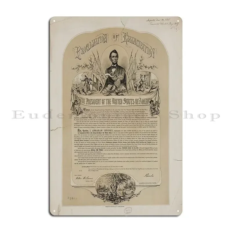 B B Russell And Co Copy Of The Emancipation Proclamation 1868 Metal Plaque Poster Printed Wall Pub Wall Custom Tin Sign Poster