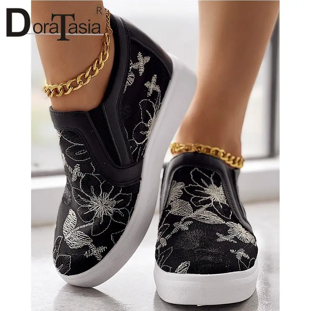 Brand Design Ladies Platform Summer Autumn Loafers Fashion Breathable Mesh Embroider Flower women's Flats Casual Shoes Woman