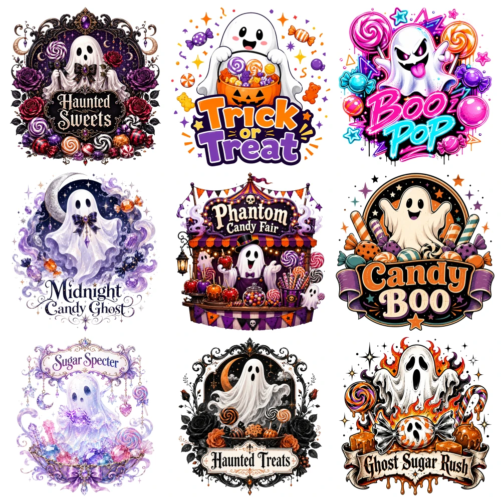 9 Pcs Haunted Sweets Trick Or Treat Boo Pop Midnight Candy Ghost Phantom Candy Fair Candy Boo Sugar Specter Haunted
