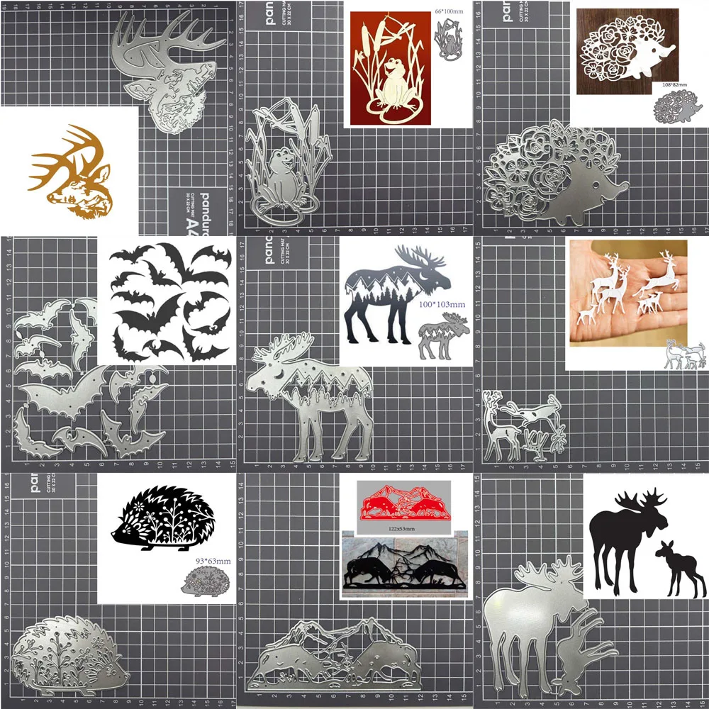 Tier Hirsch Fledermaus Igel Frosch Metall Stanzformen DIY Scrapbooking Album Papier Karte Vorlage Form Prägung Handwerk Dekoration