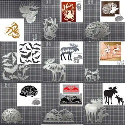 Animal Deer Bat Hedgehog Frog Metal Cutting Dies DIY Scrapbooking Album Paper Card Template Mold Embossing Craft Decoration