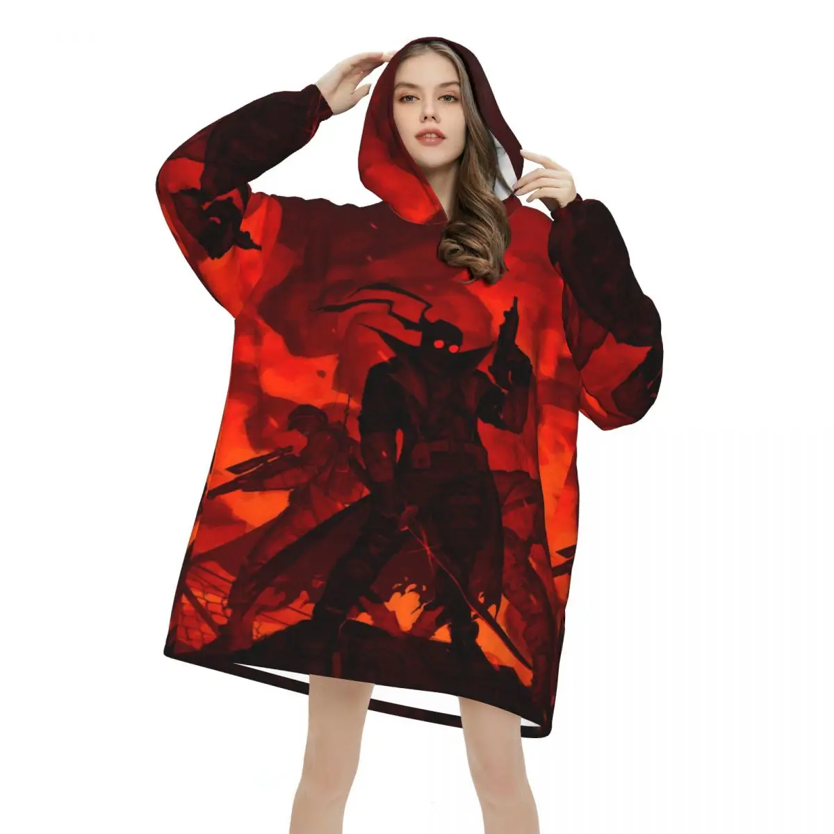 MADNESS COMBAT Hank Wearable Blanket Hoodie for Women Men Warm Cozy Oversize Blanket Sweatshirt Thick Fleece Hooded Blanket