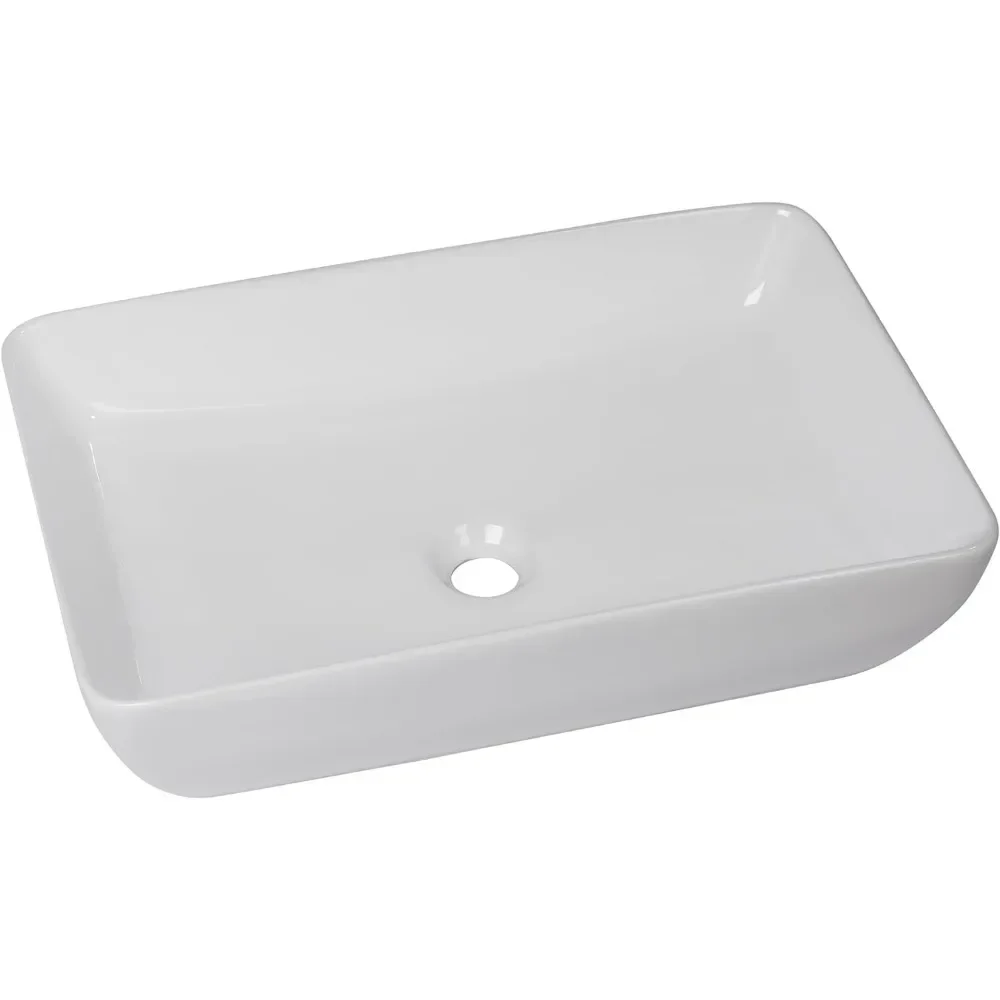 Bathroom Accessories Bathroom Vessel Sink White Ceramic Porcelain Sink Above Counter Bathroom Sinks Art Sink 23x15 Inches Items