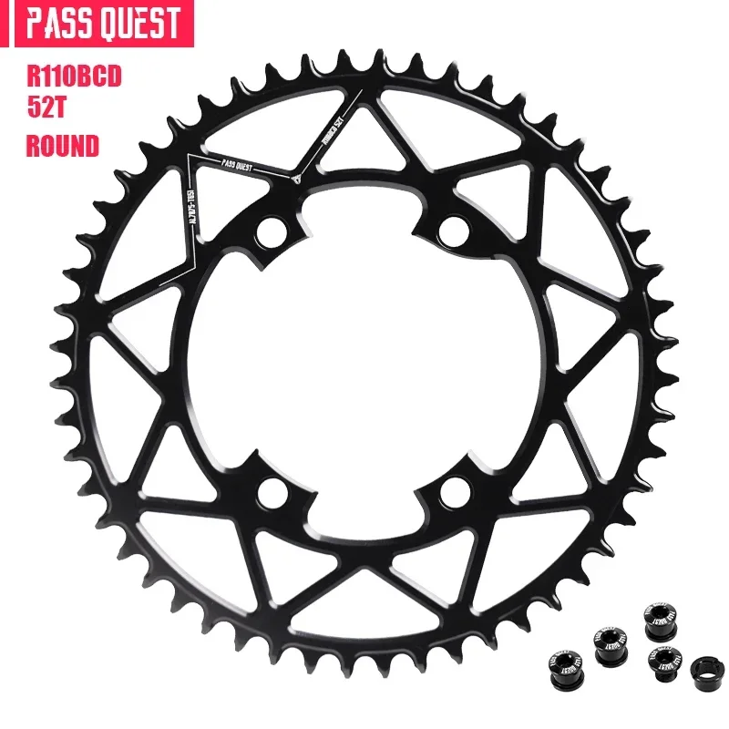 Pass quest 110bcd schmale breite Kettenblatt-Zahn platte für r8000 r7000 r9100 Rennrad Faltrad 36t-58t 9-12speed rundes Oval