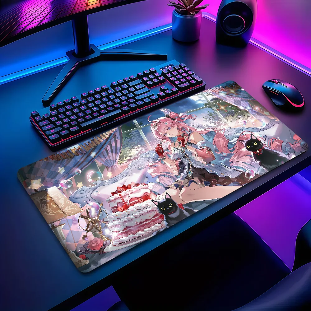 Wuthering Waves Denia Kawaii Mouse Pad Large Non-slip Lockedge Desktop Computer Desk Mat Keyboard MousePad Office Gamer Student