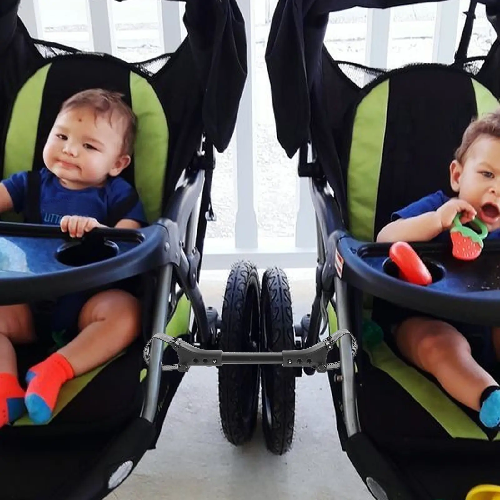 3Pcs Twin Stroller Accessories Pram Connector Baby Connectors Aluminum Adjustable Universal Cart Dual view 4