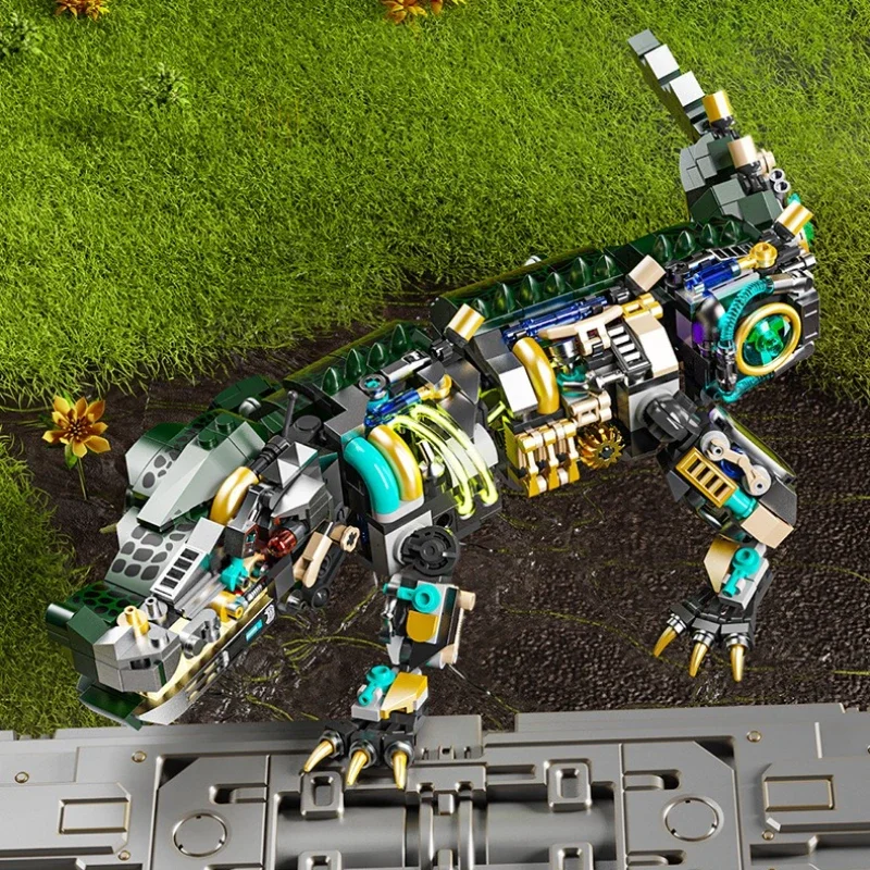 13056 نموذج التمساح الميكانيكي 996 قطعة اللبنات الطوب الحيوان عدة الحيوان العالم التجمع لعبة لهدايا عيد الميلاد