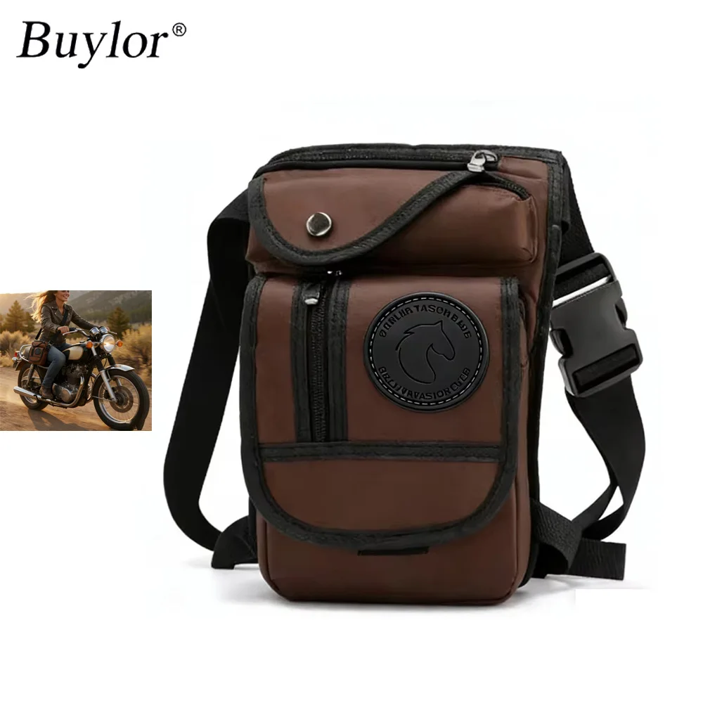 

Мотоциклетная сумка на бедро, водонепроницаемая нейлоновая сумка-кобура с регулируемыми плечевыми ремнями для активного отдыха, путешествий, походов