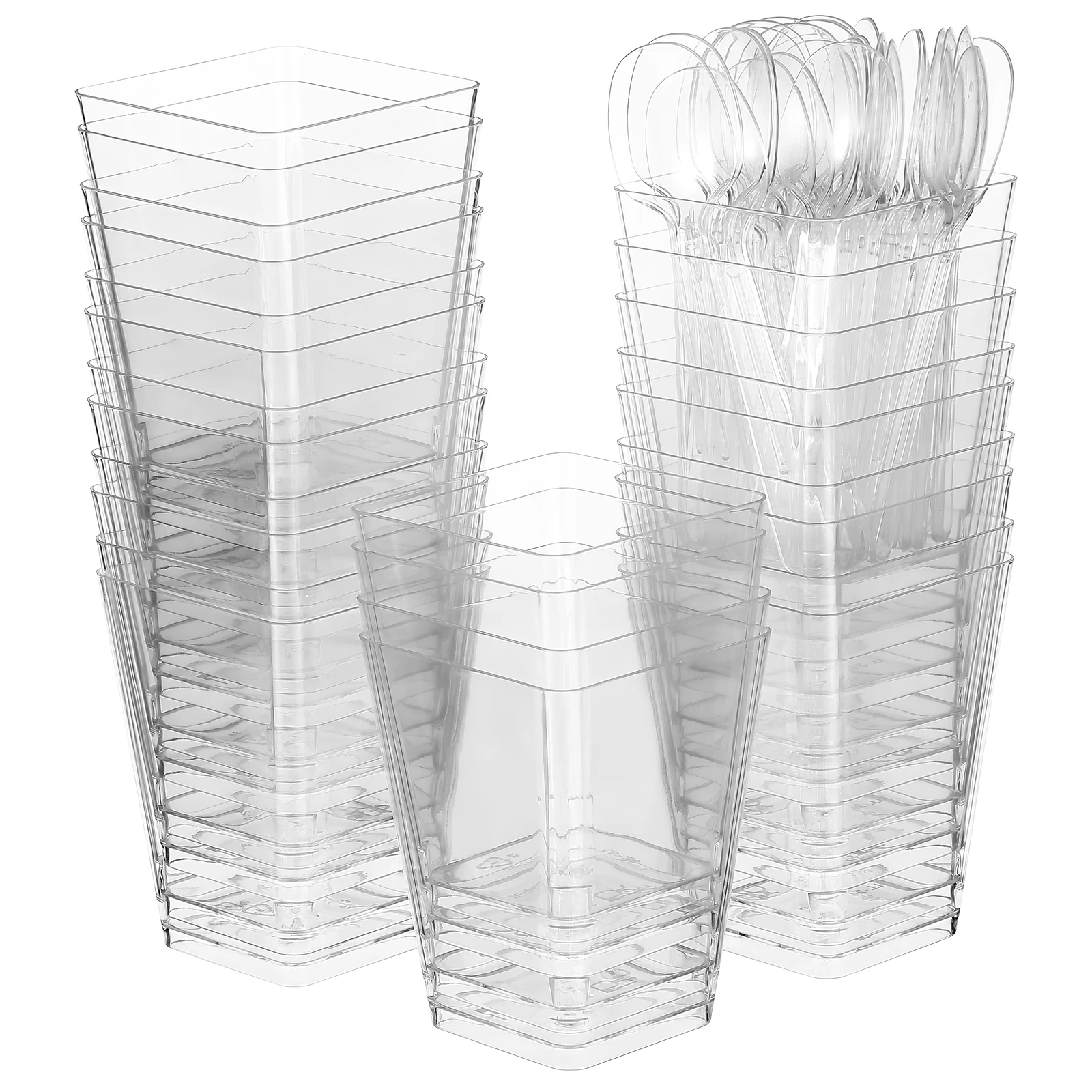 

30 pcs Mini Dessert Cups Clear Plastic Pudding Rice Jelly Snack Party Fruit Safe Material Versatile Use Ideal Capacity