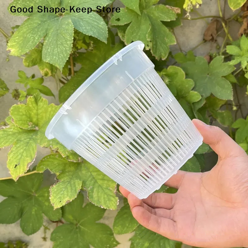 daily11/14cm Mesh Pot Root Control Transparent Flowerpot For Orchid Flower Breathable Growth Container Garden Plastic Flower Pot