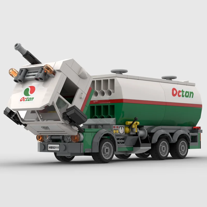 MOC City Engineering-Serie Modularer Oktan-Gasflaschen-Lieferwagenmodell kreative Ideen Spielzeug Geschenk Technologie Blöcke