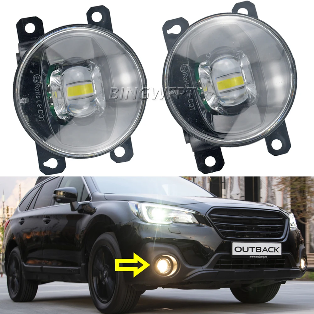 2PCS Car H11 Led Fog Lamp Lens Daytime Running Lights DRL 12V for Subaru Outback BS 3.6R 2.5i 2.0D 2015 2016 2017 2018 2019 2020