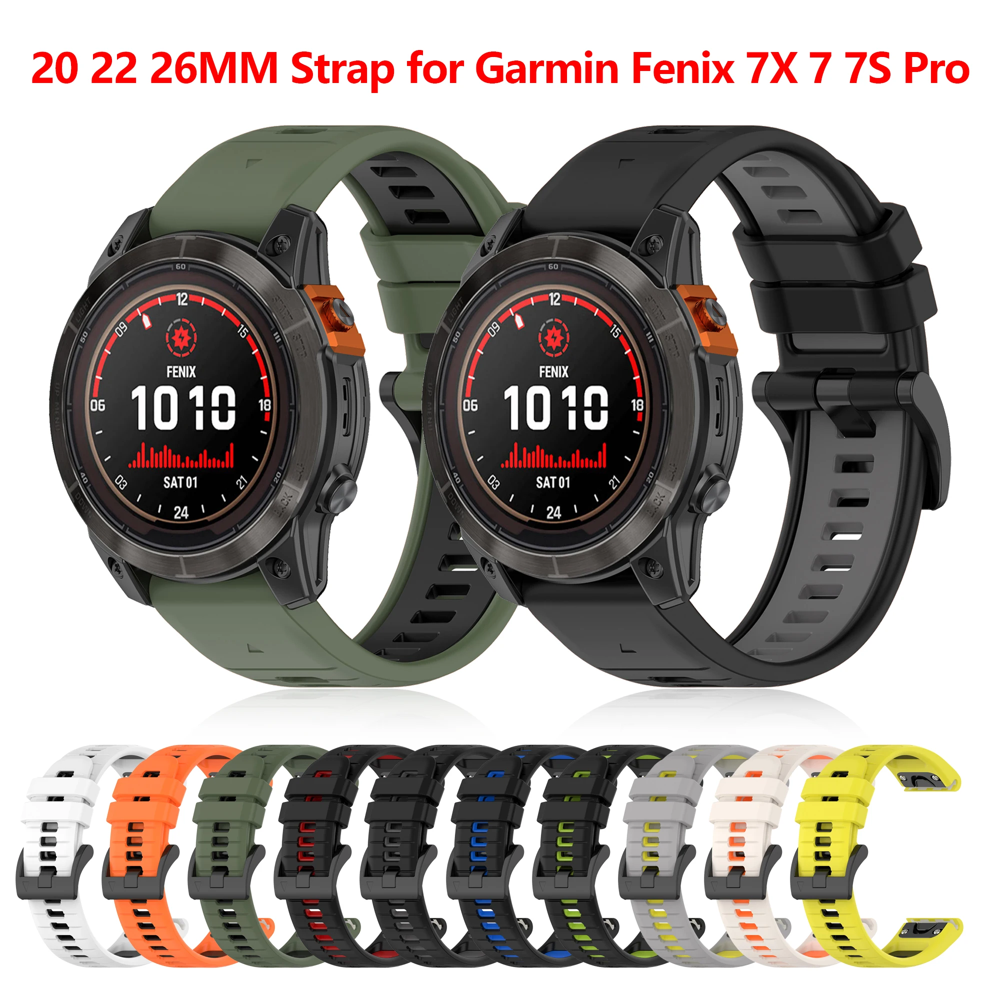 

26 20 22mm QuickFit Strap for Garmin Fenix 7X 6X Pro 7 6 Pro 7S 5S 5XPlus smartwatch band for Epix Pro GEN2 Approach S70 945 965