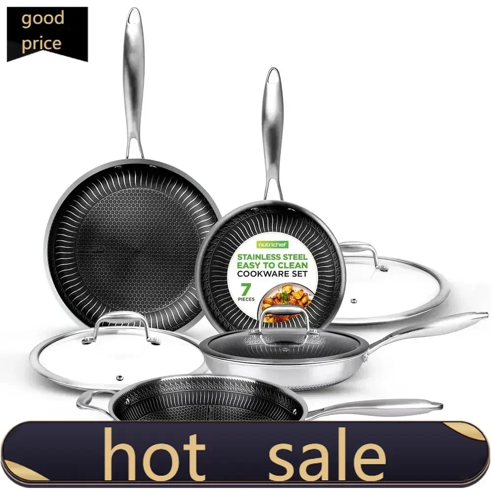 

Activity price 5Popular7-Piece Stainless Steel Frying Pan and Wok Set - Nonstick, Induction Ready, Oven Safe, Scratch-Resistan