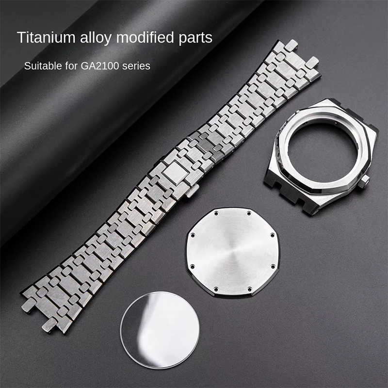 For Casioak mod kit GA-2100 Titanium Alloy GA2110 royal oak 316L case bezel stainless steel watch band bracelet sapphire glass