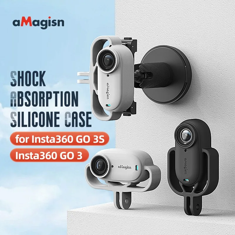 aMagisn for Insta360 GO3 GO3S Shock Absorbing Silicone Case Action Camera