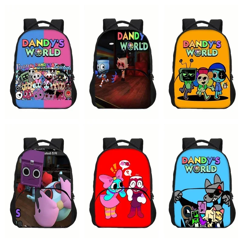 Dandy's World Backpack Dandy's World Book Back Pack 40x16x30cm Cartoon Sunflower Dandy boxten Shoulderbag Student Backpack Singl