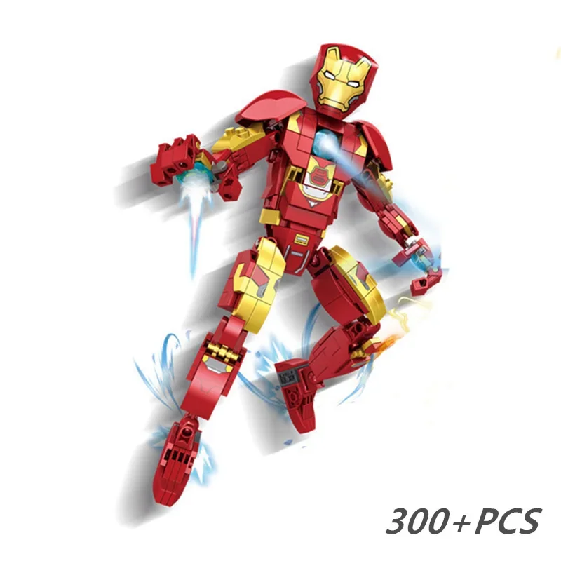 Miniso Marvel Ironman Avengers Toys Tony Figure Robot Model Building Block Bricks Toys Gift Boys Set